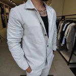 Мъжки спортен комплект от деним – екрю - Image 3