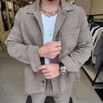 Мъжки спортен комплект от деним – горнище и панталон
