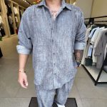 Мъжки спортен комплект от джинсов плат – сив - Image 3