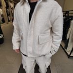 Мъжки комплект в цвят крем с текстура - Image 3