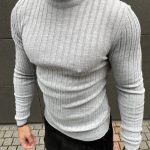 Мъжко Сиво Полуполо на райе